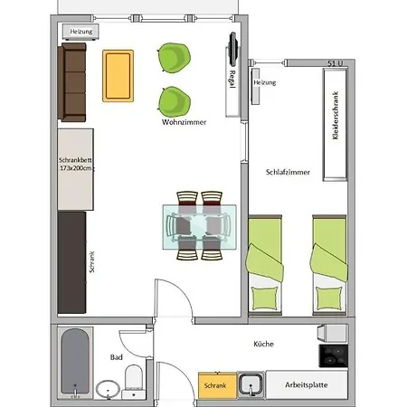 Ferienhaus With 2 Bedrooms *